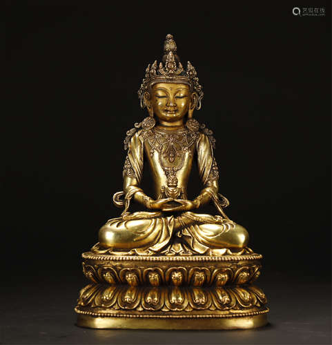 Qing Dynasty, Gilt Bronze Buddha