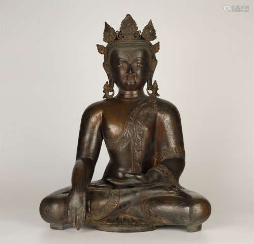 Old Collection, Qing Dynasty, Alloy Bronze Buddha Statue