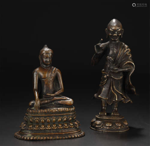 Two Pieces Of  Bronze Buddha