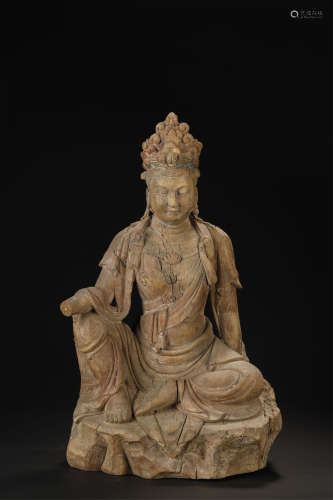 Ming Dynasty, Wood Carved Kuan Yun
