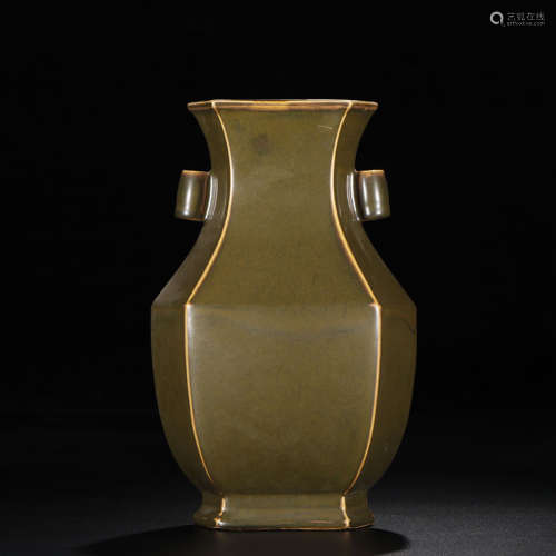 Teadust Glazed Hexagon Vase