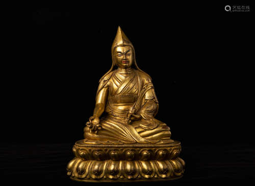 清代铜鎏金五世达赖喇嘛