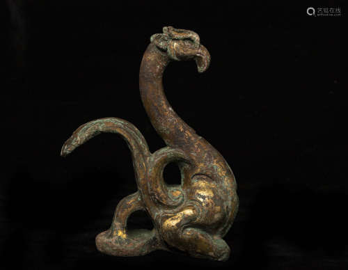 汉代铜鎏金风鸟