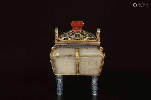 Qinlong,Cloisonne Incense Burner