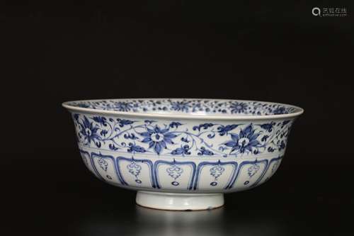 Blue and white flower bowl