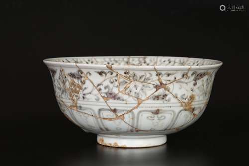 Yuan,Blue and white dragon pattern bowl