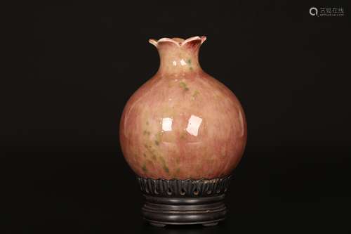 Qing, red glaze pomegranate zun