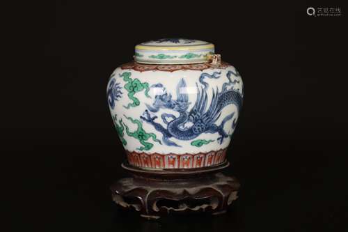 18th,Porcelain dragon jar