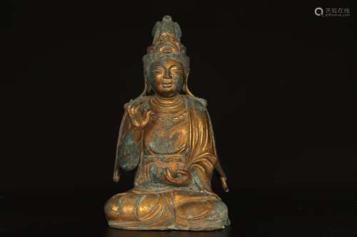 Chinese bronze golden Buddha statue