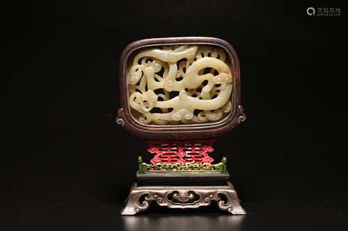 19th,White jade Xizi screen