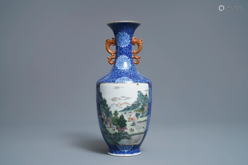 A fine Chinese famille rose 'landscape' vase, Qianlo…