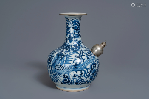 A Chinese silver-mounted blue and white Viet…