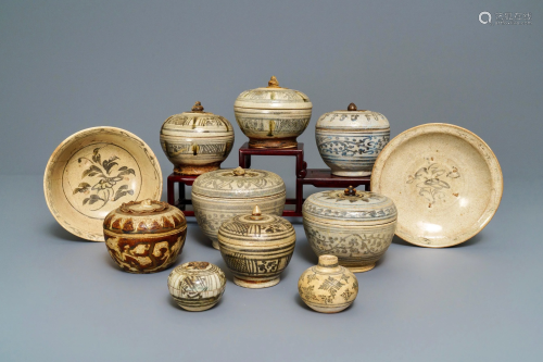 A varied collection of Thai Sawankhalok ceramics, …
