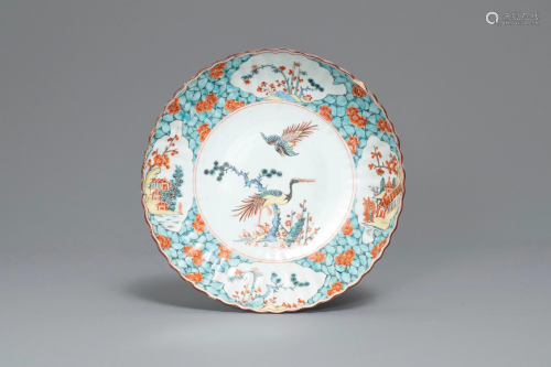 A Dutch-decorated Chinese Kakiemon-style plate,