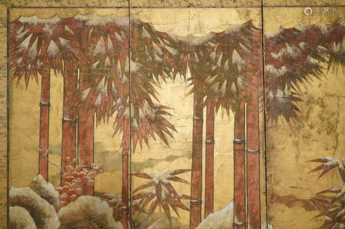 Tosa school, Japan, 16/17th C., a screen with ink,