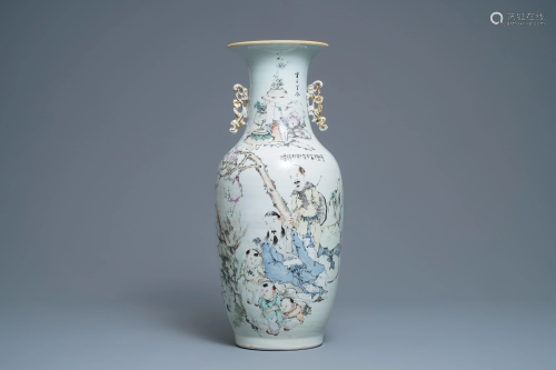 A Chinese qianjiang cai vase with large figures,