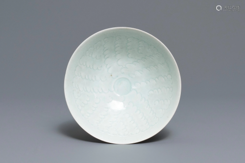 A Chinese qingbai bowl with underglaze design, Song