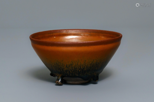 A Chinese jianyao 'hare's fur' tea bowl, Song