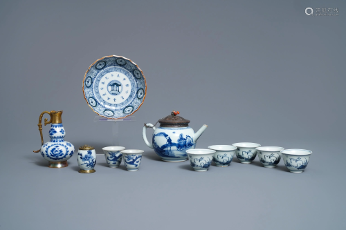 A varied collection of blue and white Chinese and