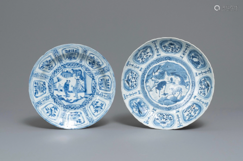 Two Chinese blue and white kraak porcelain dishes …
