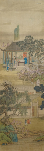 Chinese school, 18/19th C., ink and colour on silk: