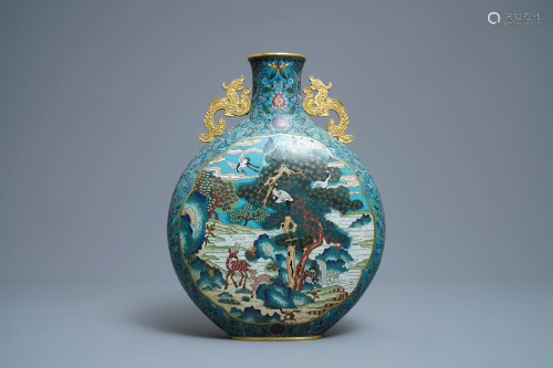 A Chinese cloisonné moonflask vase, 19th C.