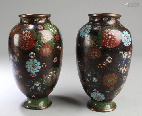 A Pair of Antique Cloisonne Vases