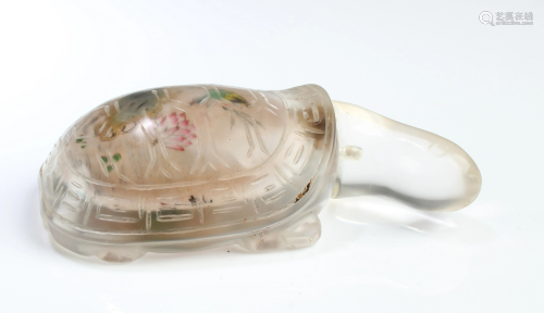 Chinese Tortoise Shaped Peking Glass Snuff Bottle