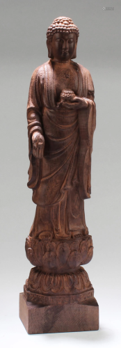 Chinese Hardwood Carved Buddha Statue