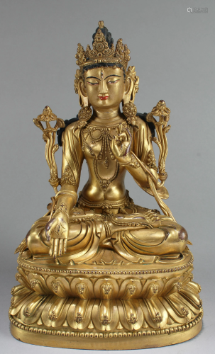 Chinese Gilt Bodhisattva Buddha Statue