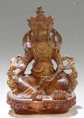 Chinese Peking Glass Bodhisattva Statue