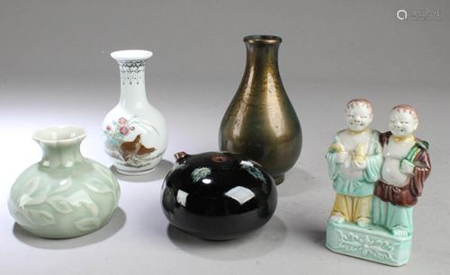 A Group of five Antique Porcelain Ornaments