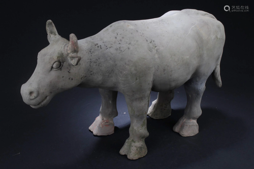 Chinese Pottery Cow Statue