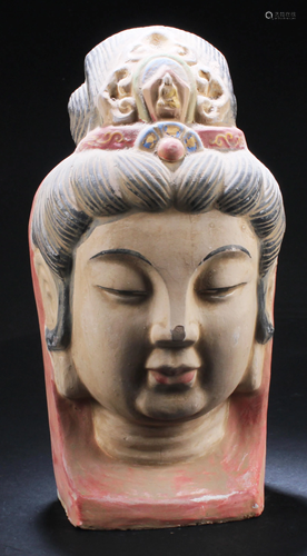 A Chinese Pottery Bodhisattva Statue Head