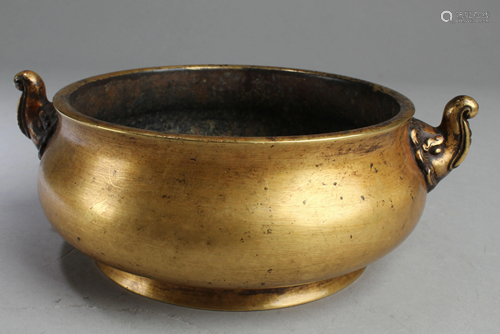 Chinese Gilt Bronze Censer