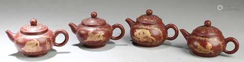 A Group of Four Chinese Zisha Teapot