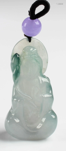Chinese Jadeite Jade Pendant, 'A' Jade