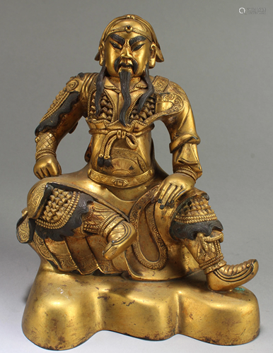 GILT BRONZE GUANG YU FIGURE