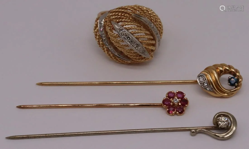 JEWELRY. Assorted Gold Jewelry Grouping.