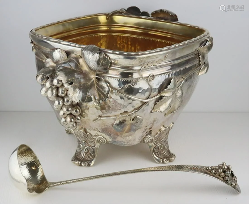 STERLING. Late 19th C Gorham Sterling Punch Bowl &