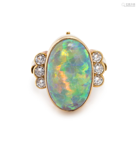 OPAL AND DIAMOND RING/PENDANT