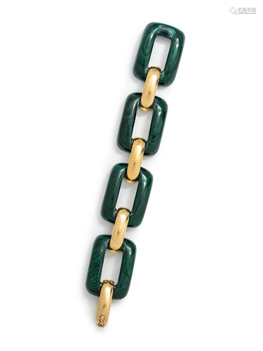 MALACHITE AND YELLOW GOLD BRACELET