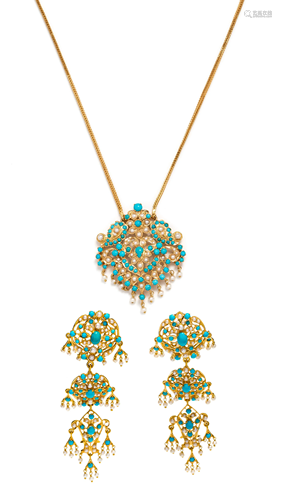 TURQUOISE AND IMITATION TURQUOISE SET