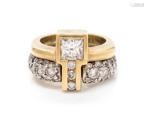 BICOLOR GOLD AND DIAMOND RING