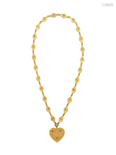 HIGH KARAT GOLD AND OPAL NECKLACE