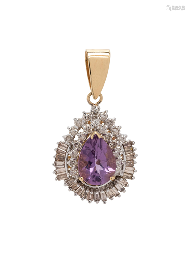 AMETHYST AND DIAMOND PENDANT