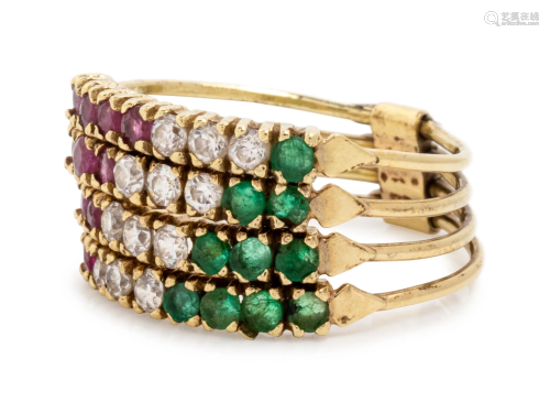 CUBIC ZIRCONIA, EMERALD AND RUBY HAREM …