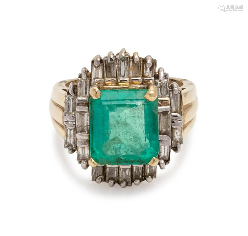 EMERALD AND DIAMOND RING