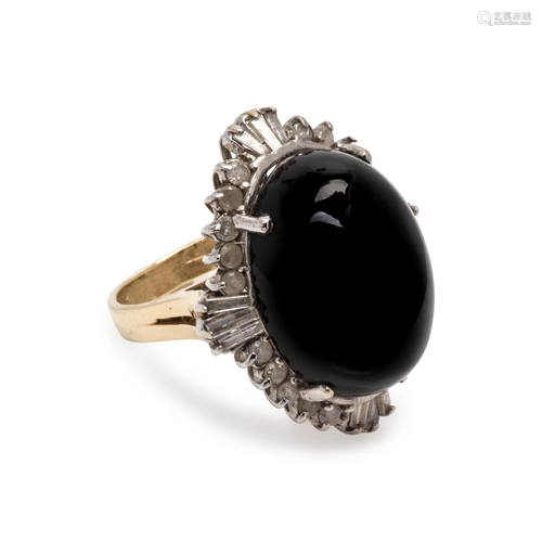 ONYX AND DIAMOND RING