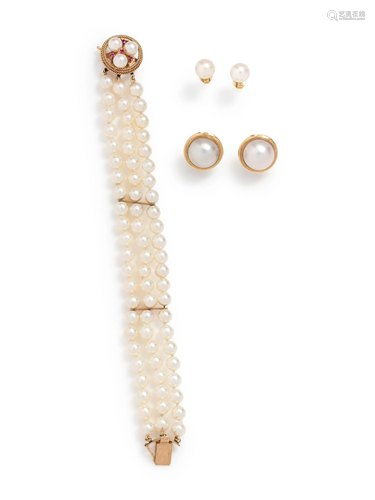 COLLECTION OF CULTURED PEARL JEWELRY